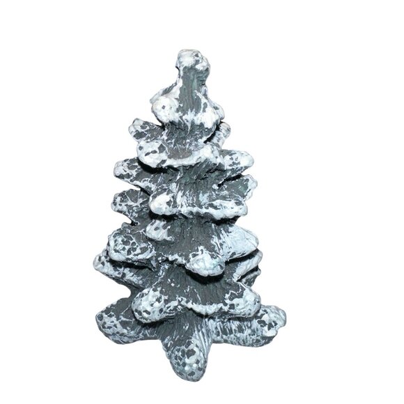 Vintage 1995 Village Square Pine Tree Covered in Snow Mervyns Christmas Holiday - Picture 2 of 6